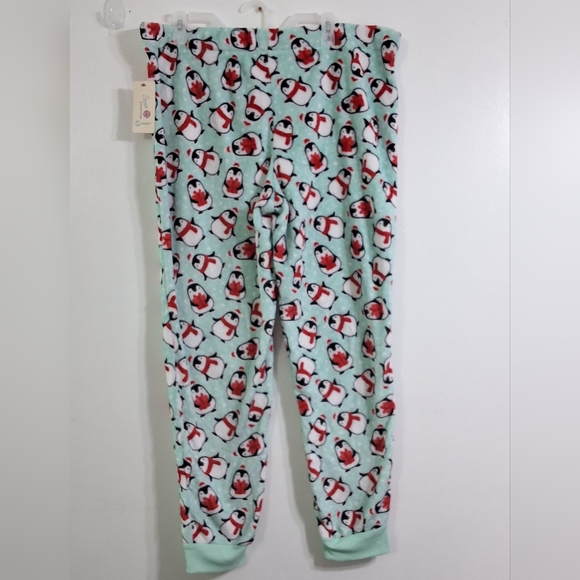 Women's Super Soft Plush Penguin Print Cuffed Sleep Pajama Pants, Size XL(16-18) - Picture 2 of 4